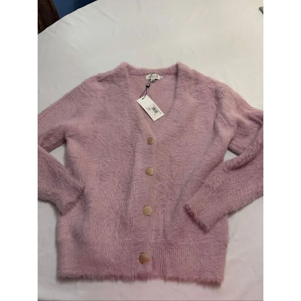 NWT Molly Bracken Mauve Knitted Cardigan Sweater Size Medium New